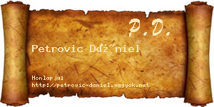 Petrovic Dániel névjegykártya